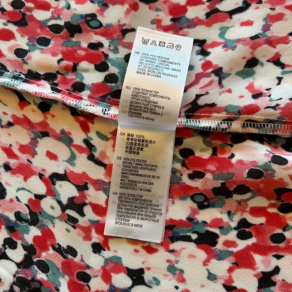 Reiss Red and Black Patterned Sleeveless Blouse - Picture 8 of 8